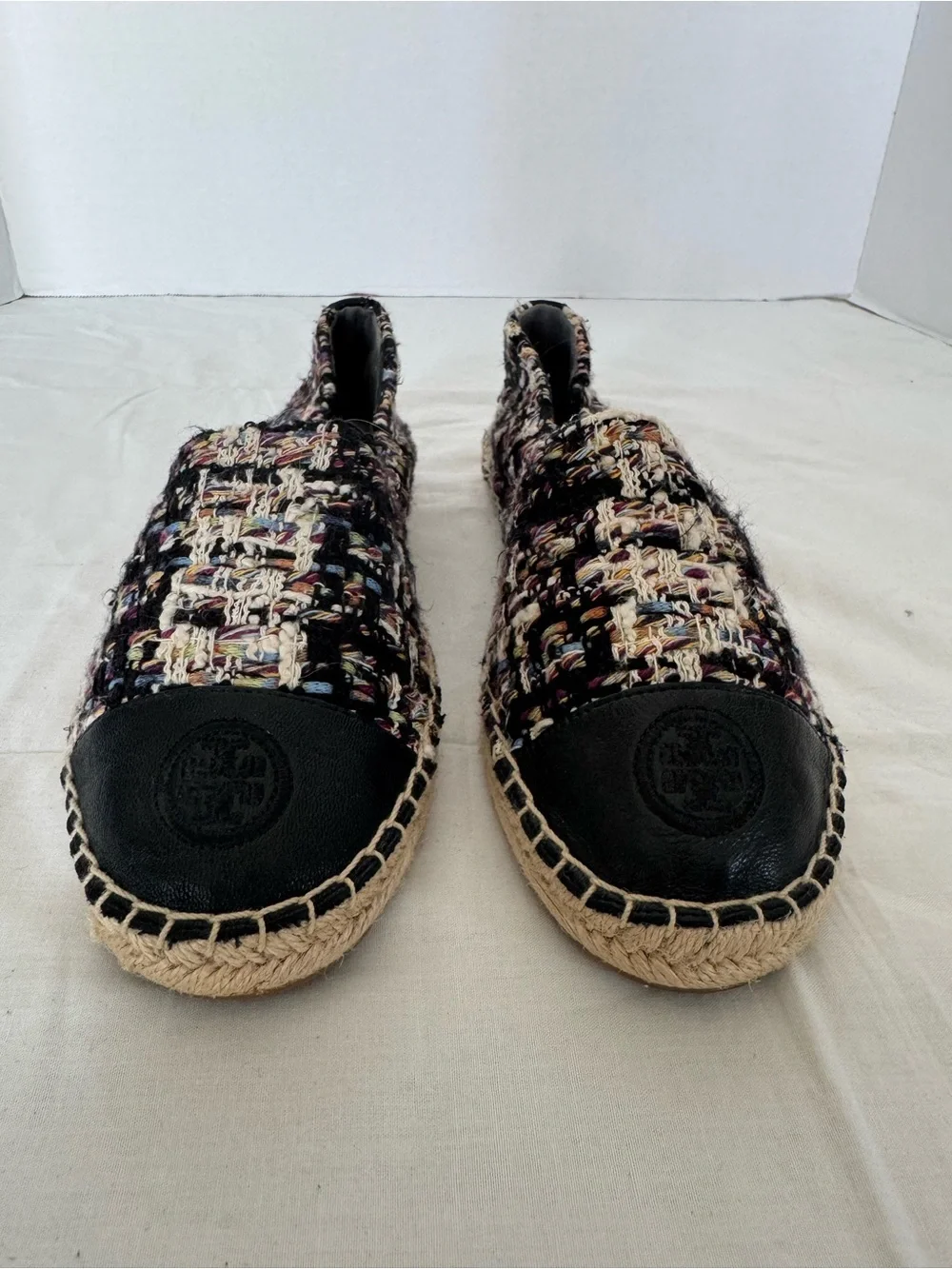 Tory Burch Multicolor Tweed Espadrille Flats Size 8.5M